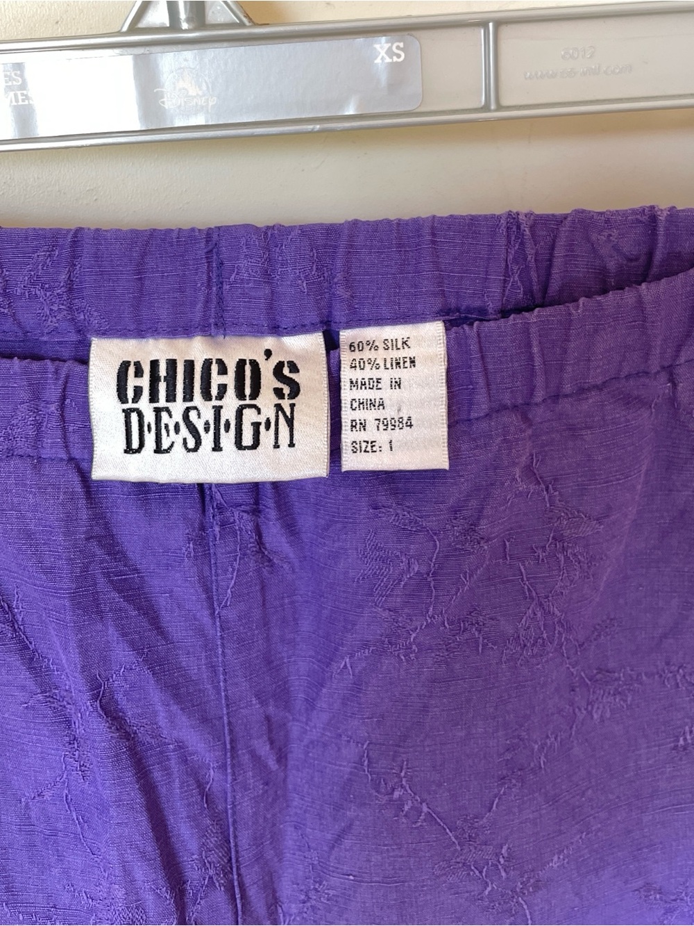Vintage Chico's Purple Linen Silk Pants Size Large - Picture 5 of 8